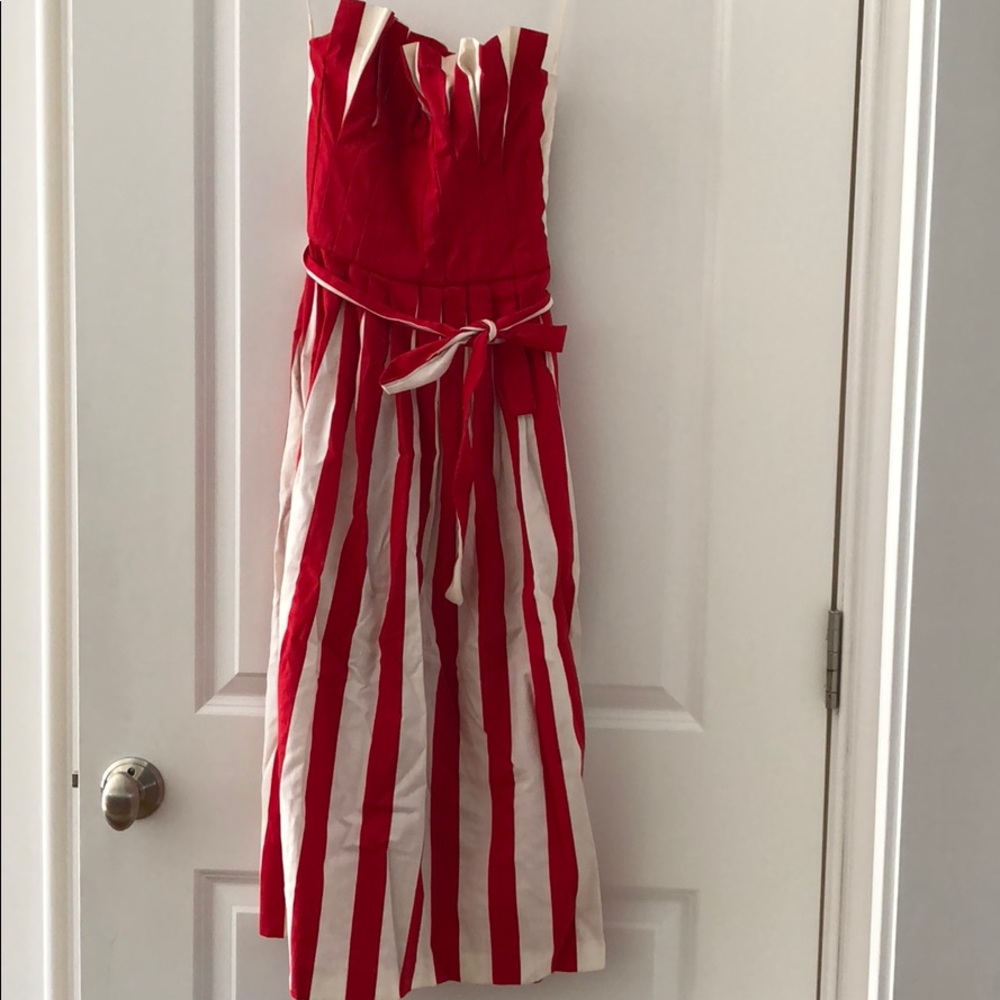 Vintage red and white stripe dress